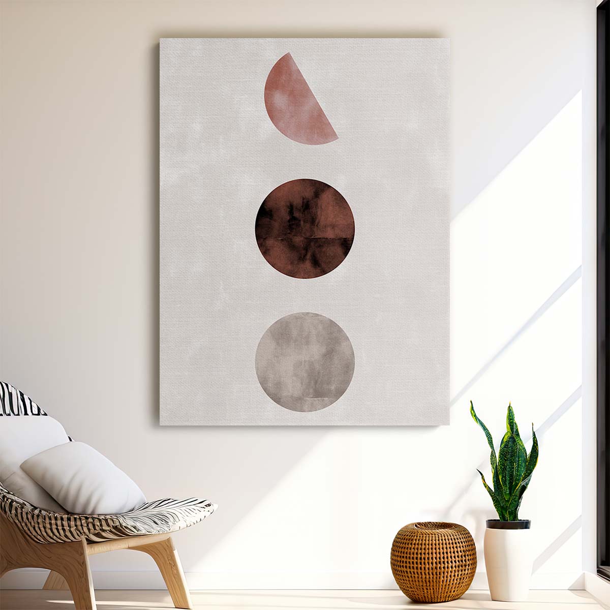 Abstract Geometric Space Planets Circle Illustration Wall Art by Luxuriance Designs, made in USA