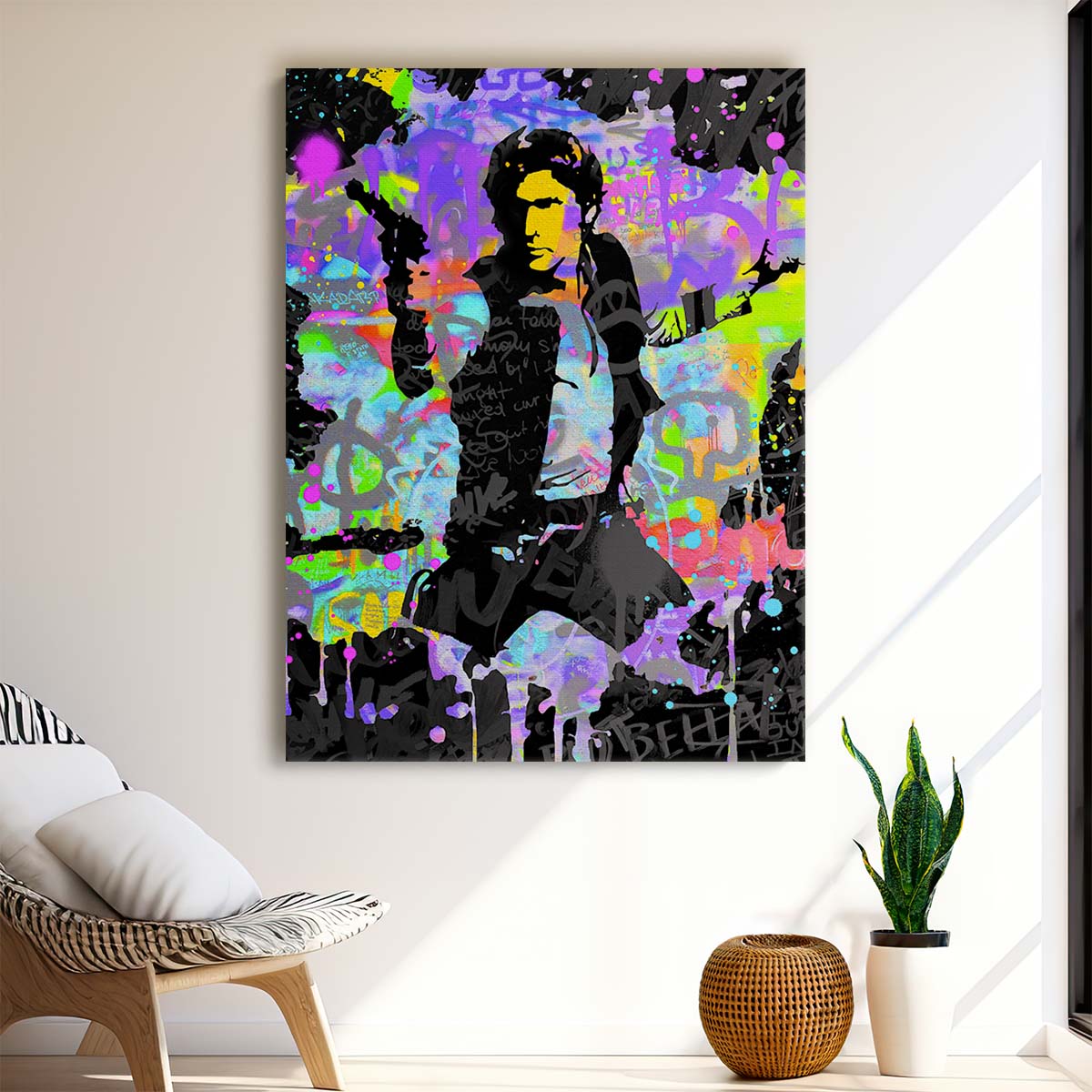 Han Solo Star Wars Graffiti Wall Art by Luxuriance Designs. Made in USA.