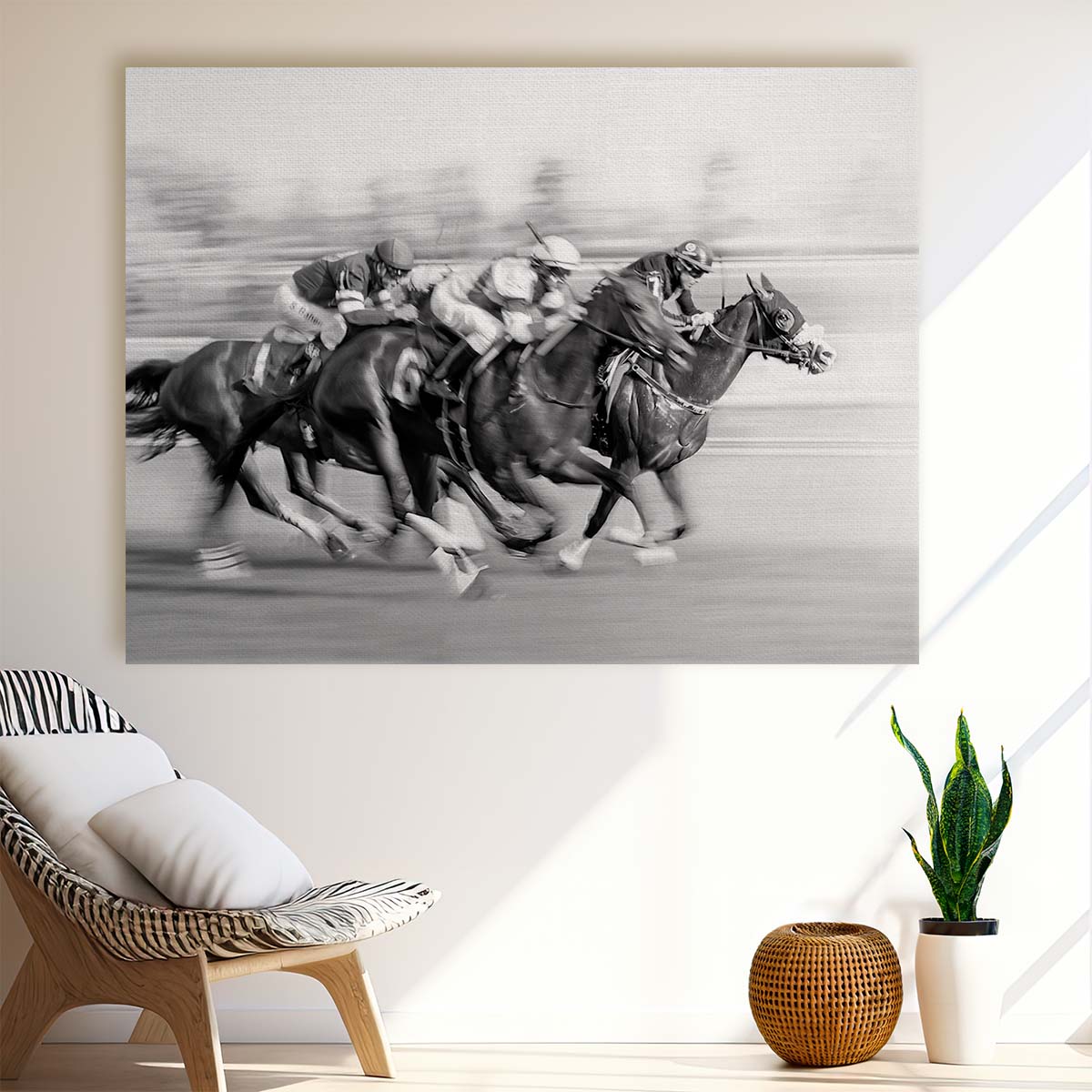 Dynamic Equestrian Race Speed & Motion Wall Art by Luxuriance Designs. Made in USA.