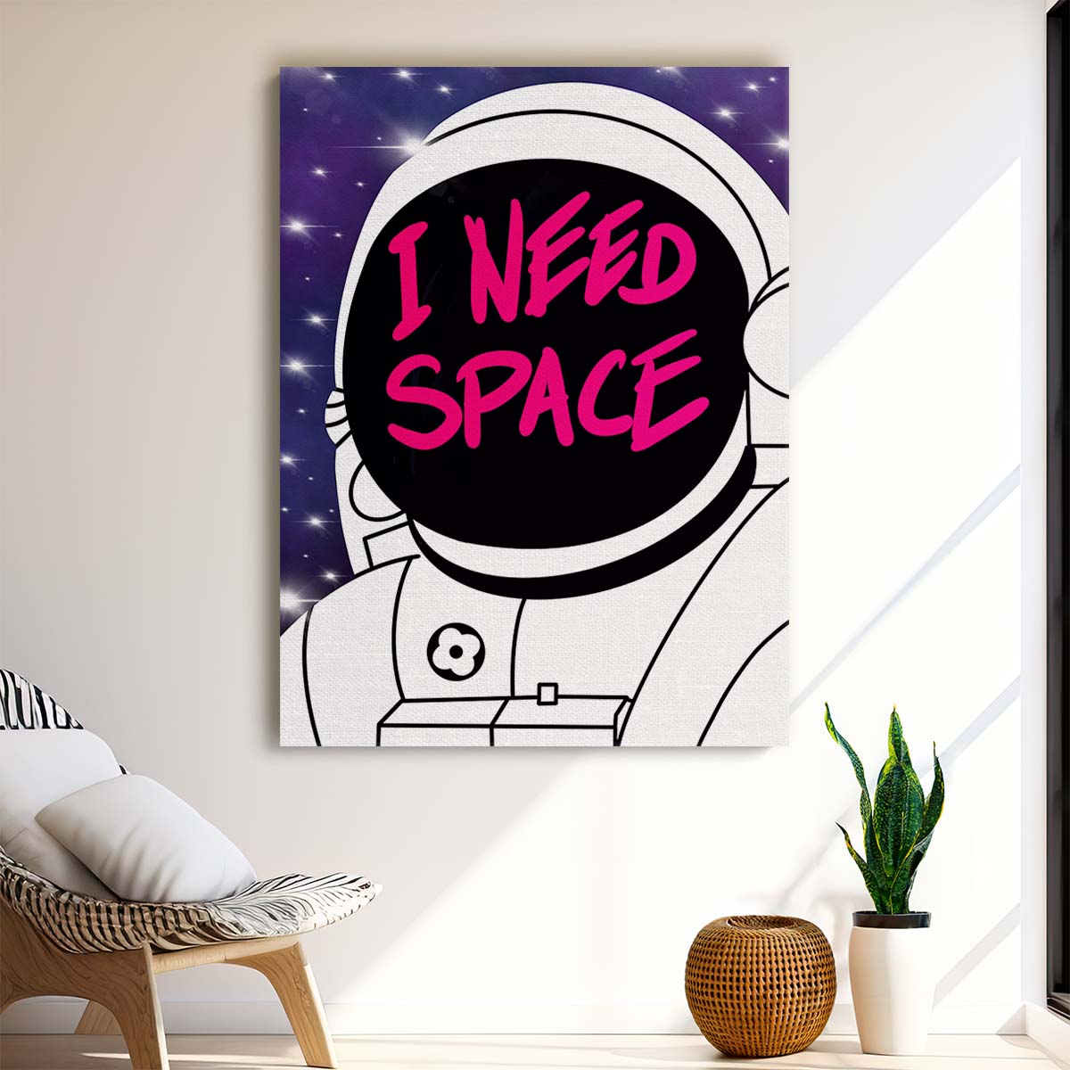 Inspirational Astronaut Space Typography Pop Art Illustration by Luxuriance Designs, made in USA