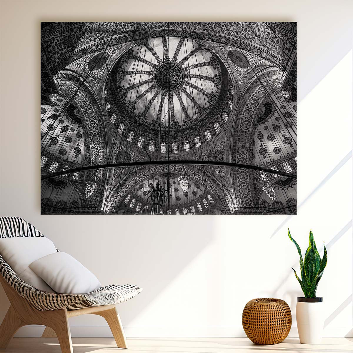 Istanbul's Iconic Blue Mosque Panoramic Wall Art by Luxuriance Designs. Made in USA.