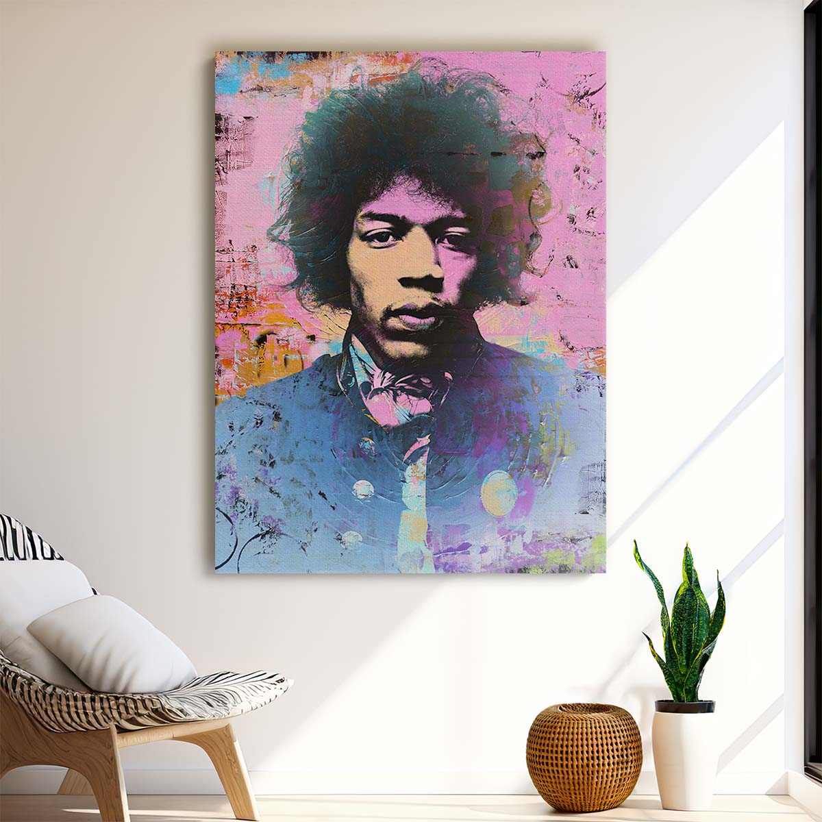 Jimi Hendrix Circles Graffiti Wall Art by Luxuriance Designs. Made in USA.