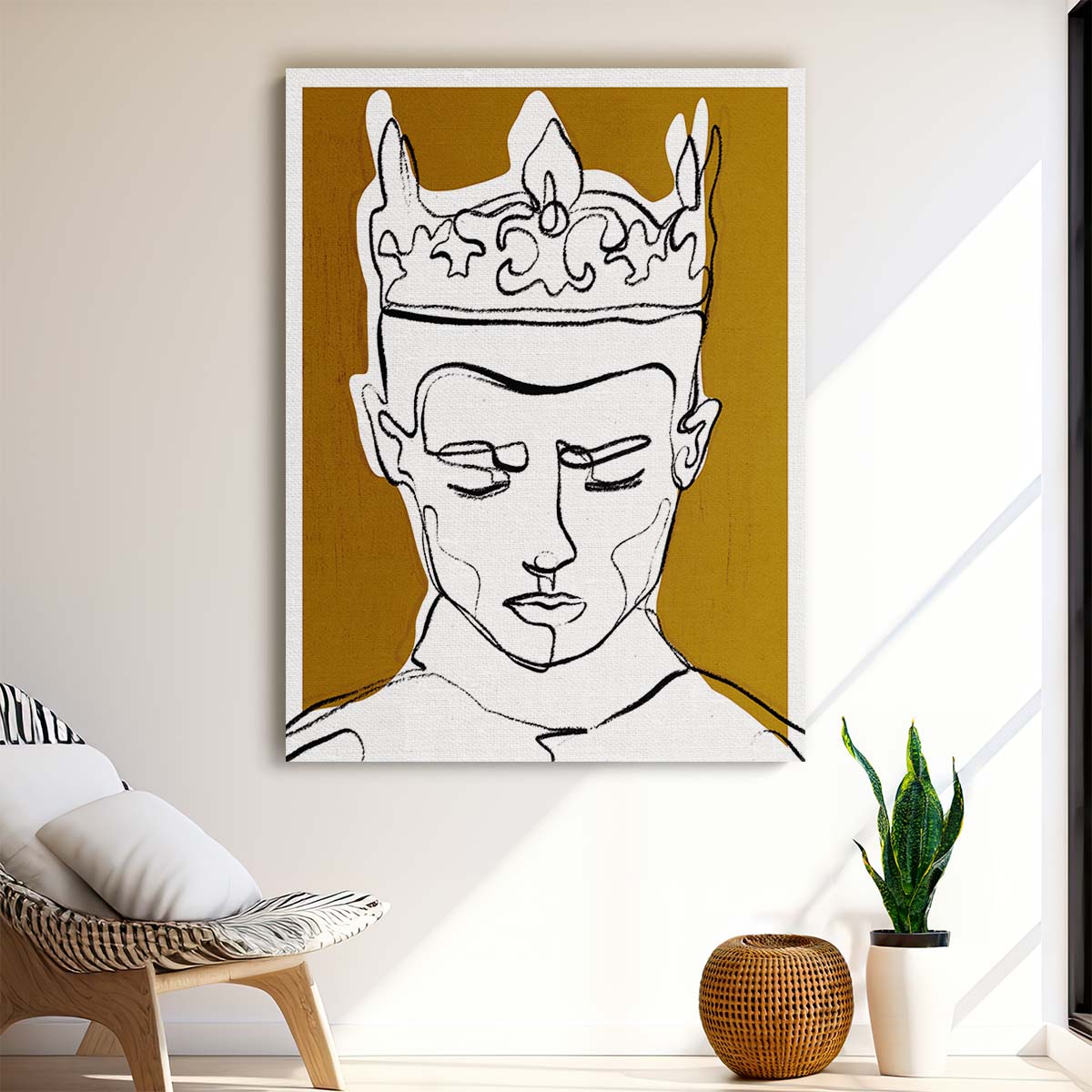 Royal King Prince Illustration, Treechild Line Art Drawing by Luxuriance Designs, made in USA