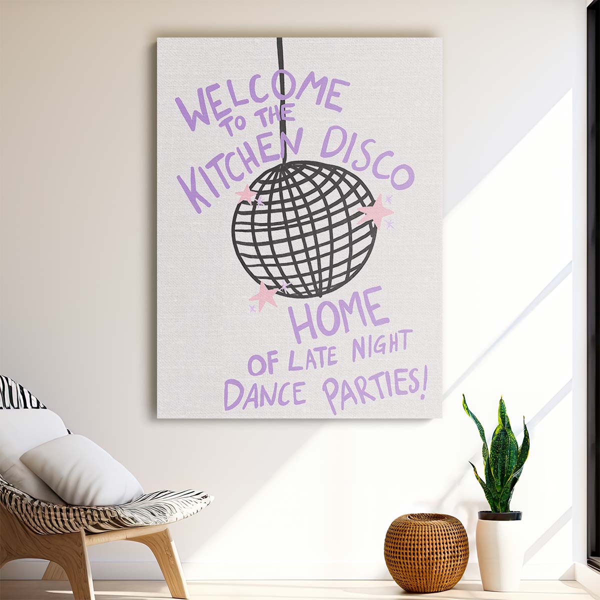 Inspirational Kitchen Disco Typography Illustration - Motivational Quote Art by Luxuriance Designs, made in USA