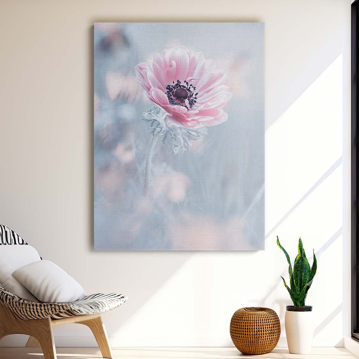 La Reine De Neiges Pastel Pink Macro Floral Photography Wall Art by Luxuriance Designs, made in USA