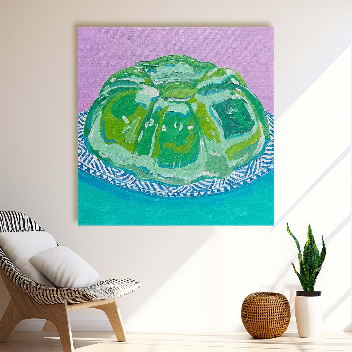 Colorful Gelatin Dessert Artwork Vibrant Kitchen Illustration Wall Art by Luxuriance Designs. Made in USA.