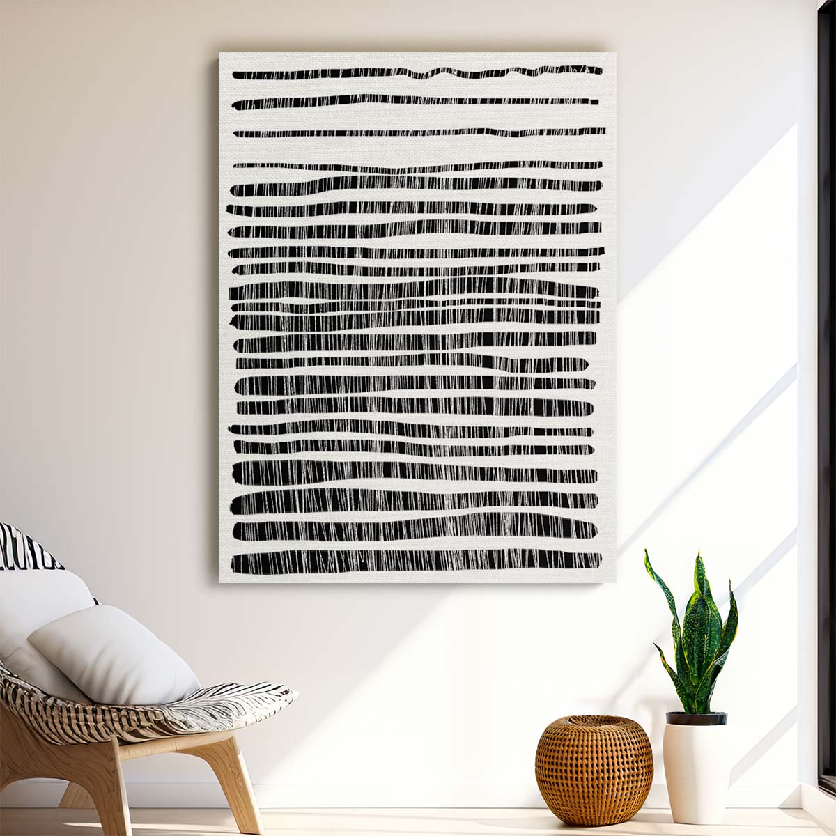 Dan Hobday's Modern Minimalistic Monochrome Abstract Line Illustration Art by Luxuriance Designs, made in USA