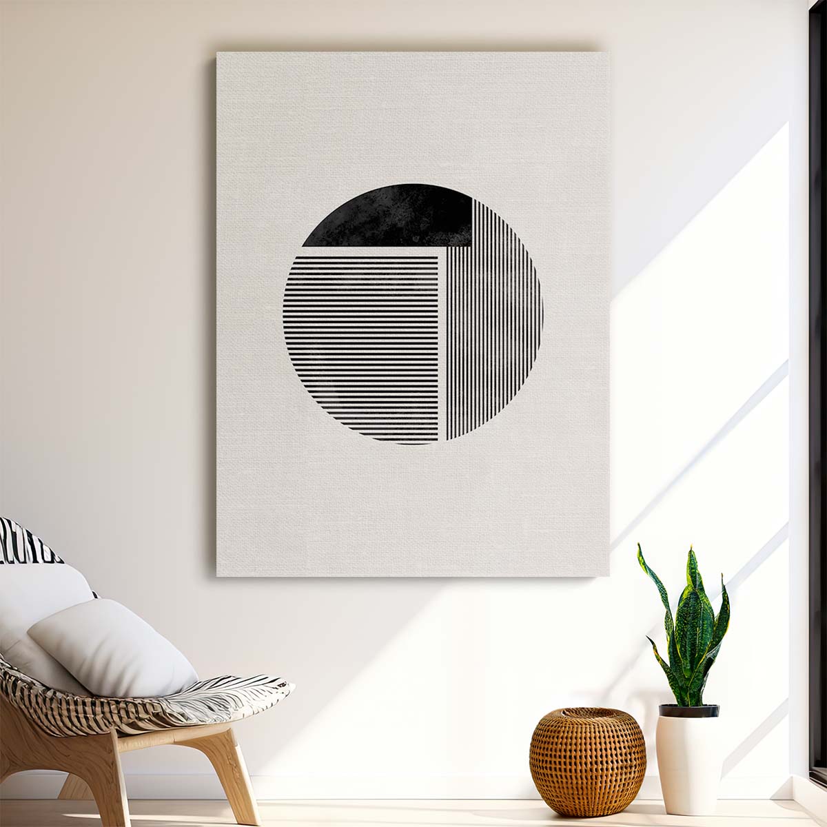 Abstract Geometric Circle Line Art Illustration in Minimalist Style by Luxuriance Designs, made in USA