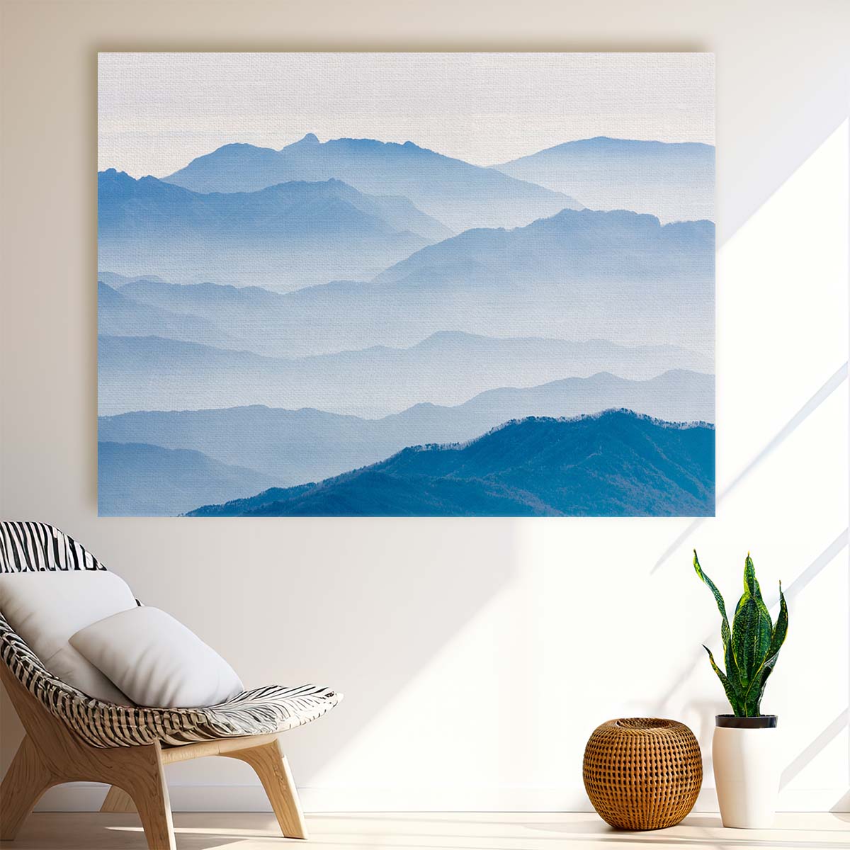 Misty Mountain Sunrise Soft Pastel Landscape Photography Wall Art