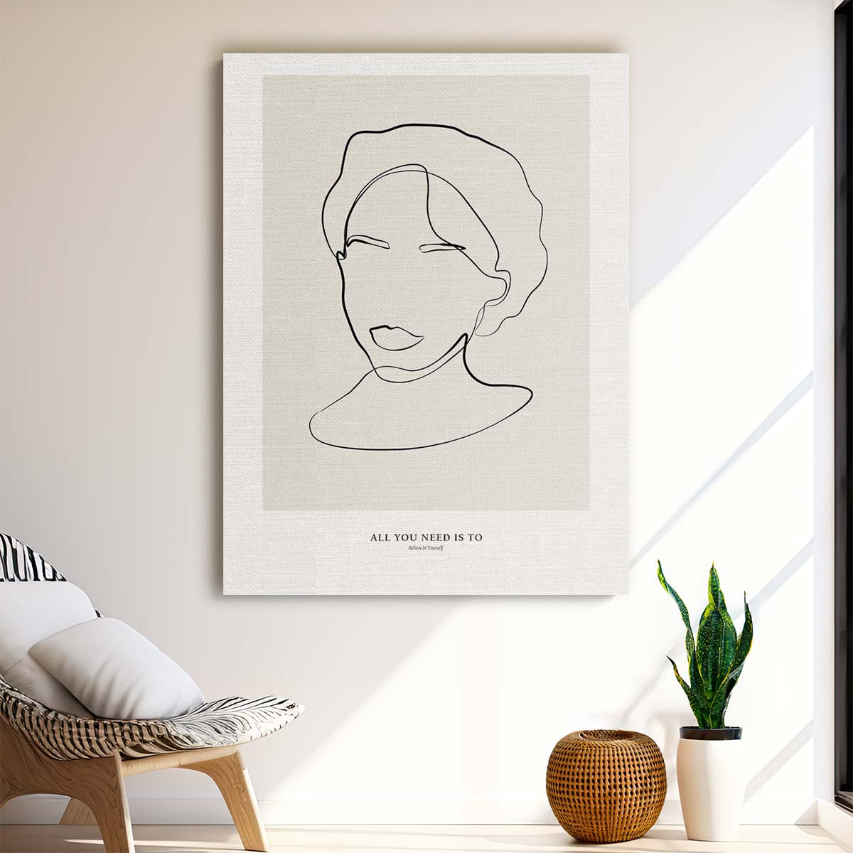 NKTN's Motivational Woman Line Art Portrait Illustration with Quotes by Luxuriance Designs, made in USA