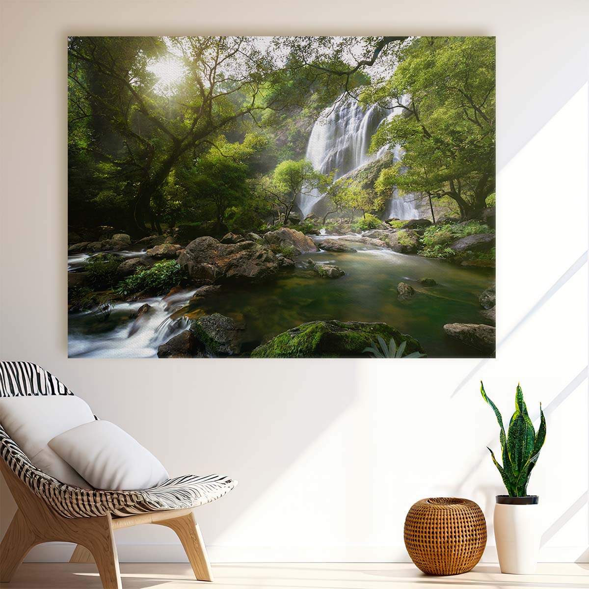 Majestic Khlong Lan Waterfall Stream Landscape Photography Wall Art