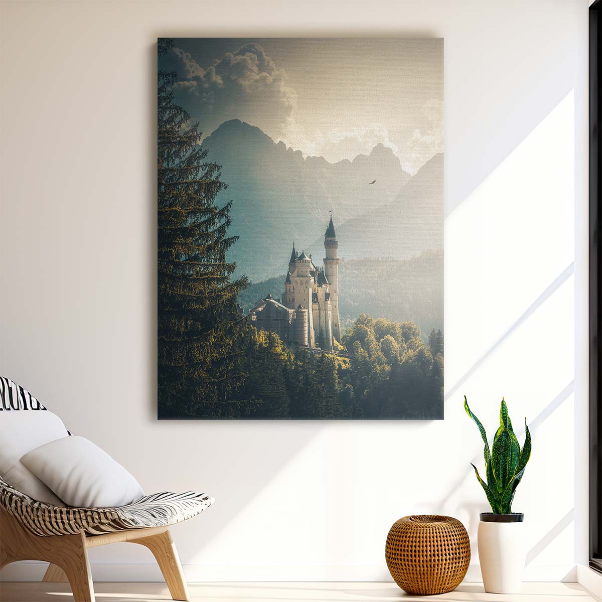 Medieval Neuschwanstein Castle Landscape Photography Wall Art by Luxuriance Designs, made in USA