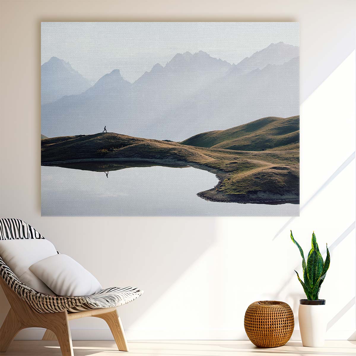 Serene Sunrise Over Koruldi Lakes Mountain Reflection Wall Art