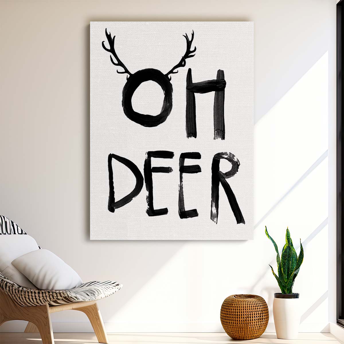 Minimalist Christmas Quote Illustration, Oh Deer by Treechild by Luxuriance Designs, made in USA