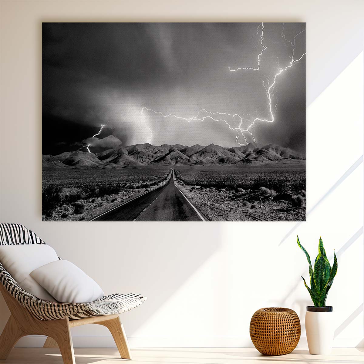 Dramatic Nevada Storm & Desert Landscape Wall Art by Luxuriance Designs. Made in USA.