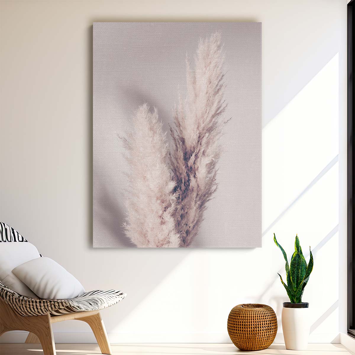 Soft Pampas Grass Beige Botanical Still Life Photography Art by Luxuriance Designs, made in USA