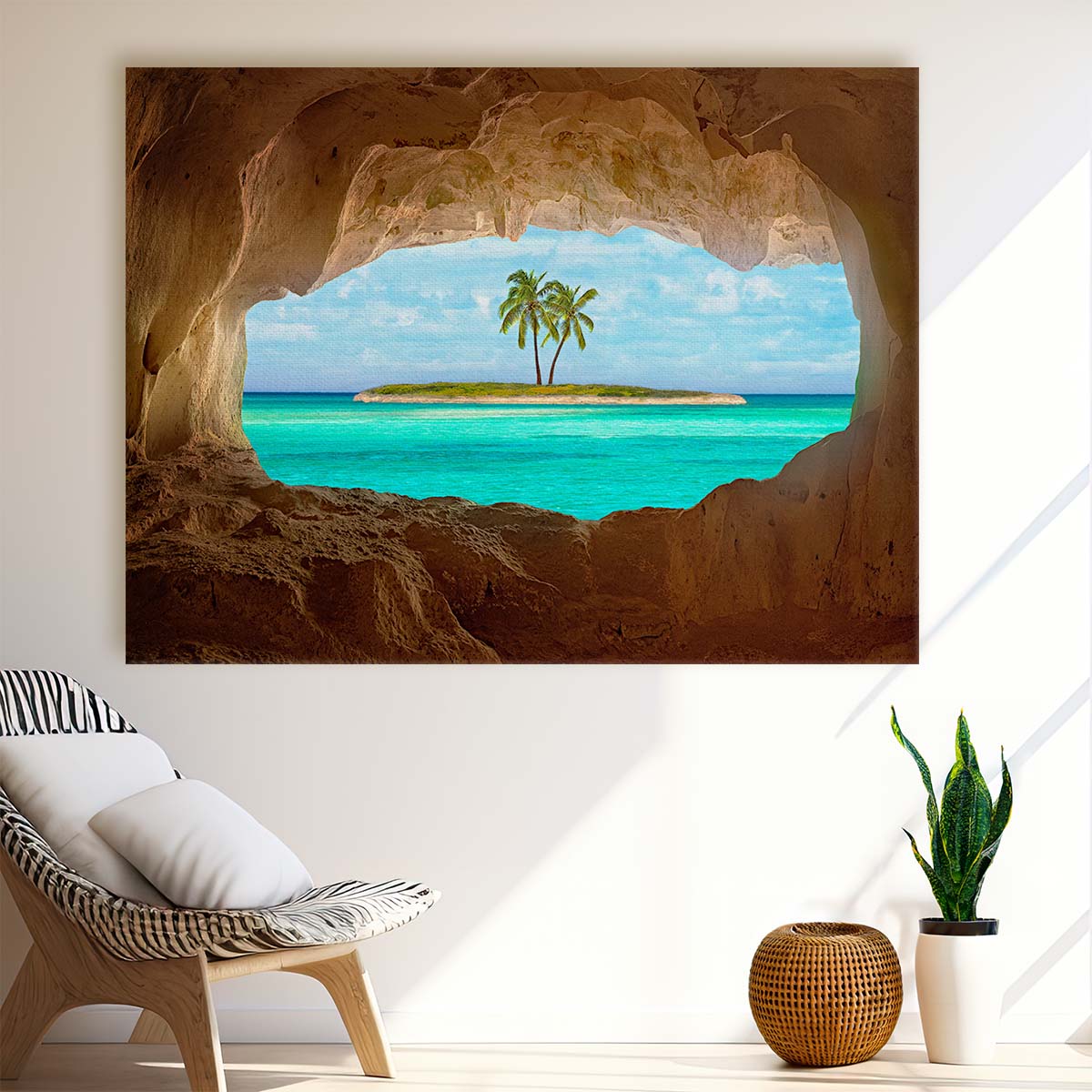 Exotic Tropical Beach & Cave Paradise Landscape Photography Wall Art