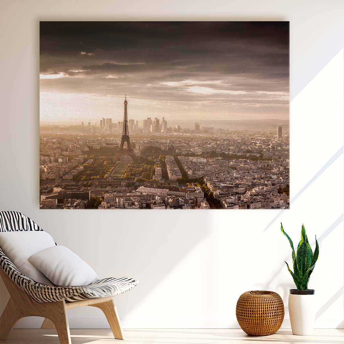 Paris Eiffel Tower Sunset Iconic Cityscape Photography Wall Art