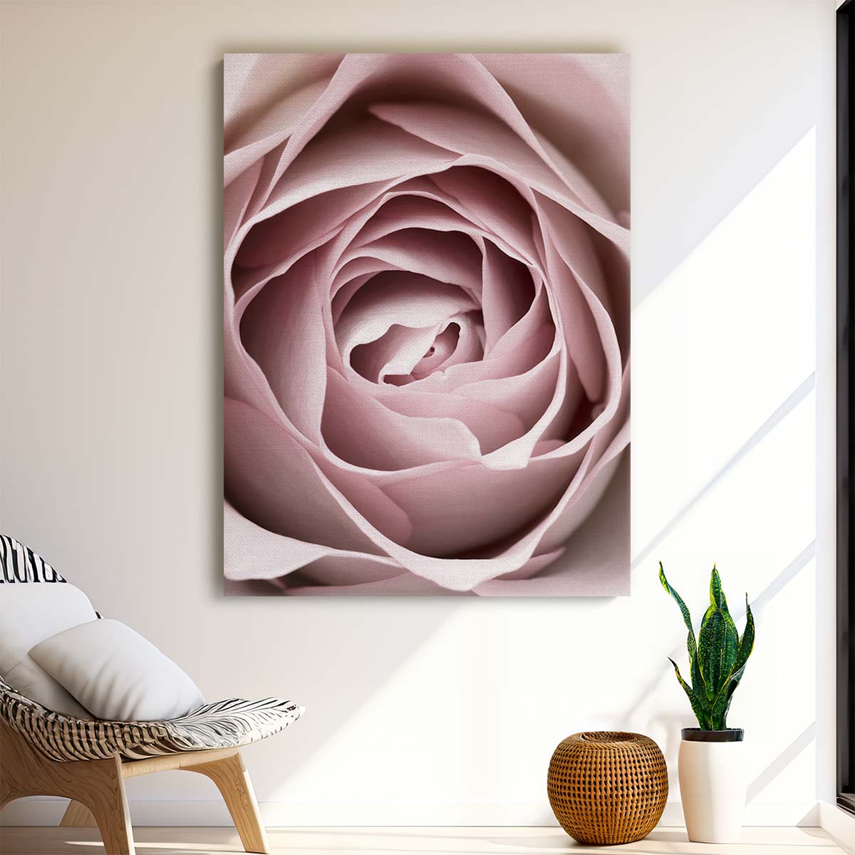 Botanical Photography 1XStudio's Up-close Pink Rose Flower Still Life by Luxuriance Designs, made in USA