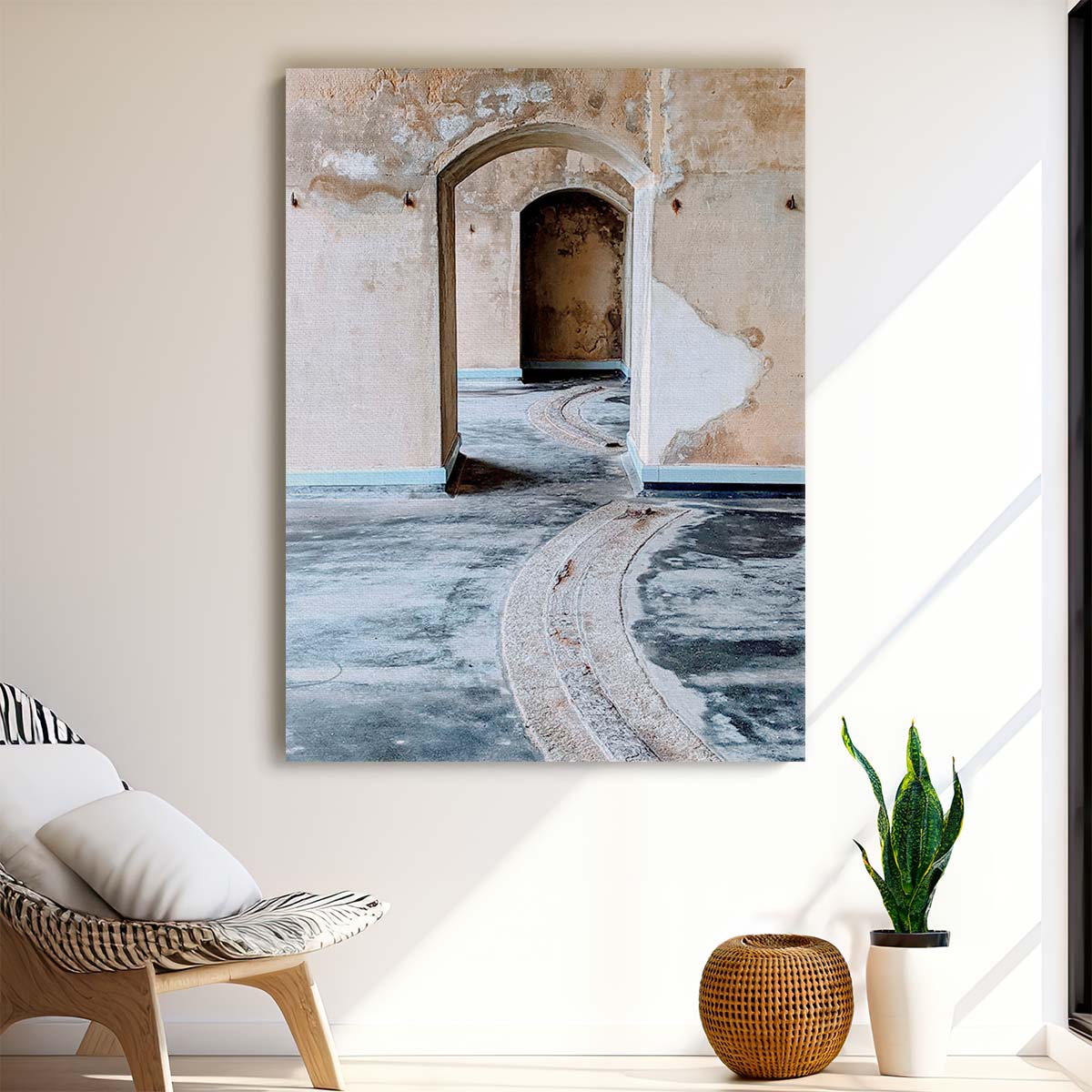 Abandoned Portsmouth Architectural Photography Interior Archways Wall Art by Luxuriance Designs, made in USA