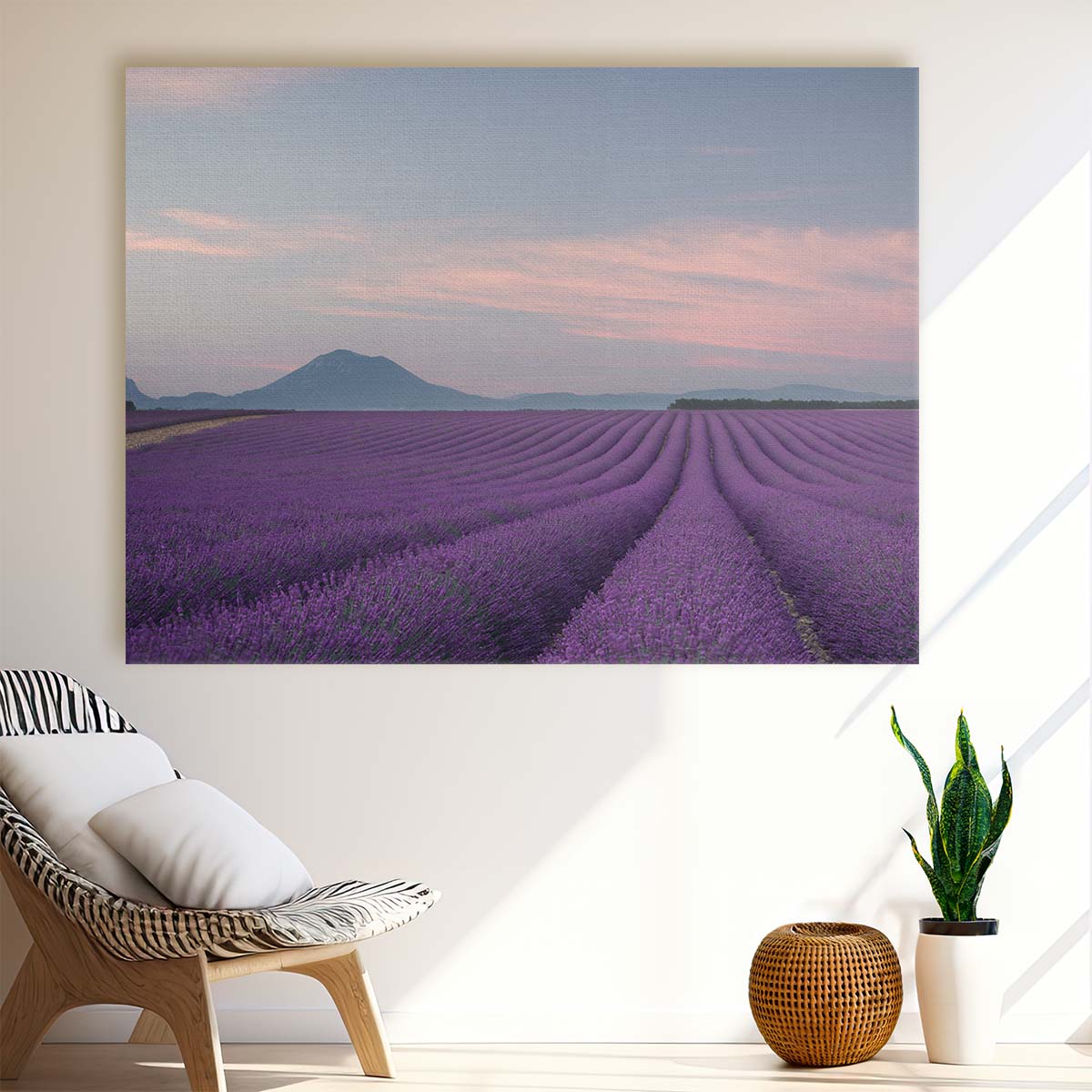 Provence Lavender Fields Floral Landscape Wall Art by Luxuriance Designs. Made in USA.