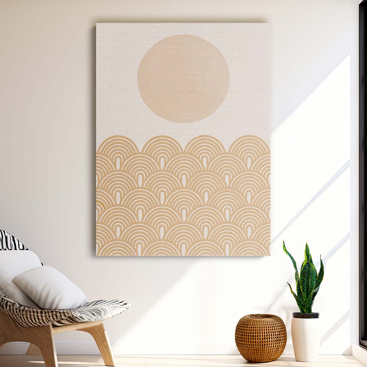 Mid-Century Geometric Abstract Sun Illustration by THE MIUUS STUDIO by Luxuriance Designs, made in USA