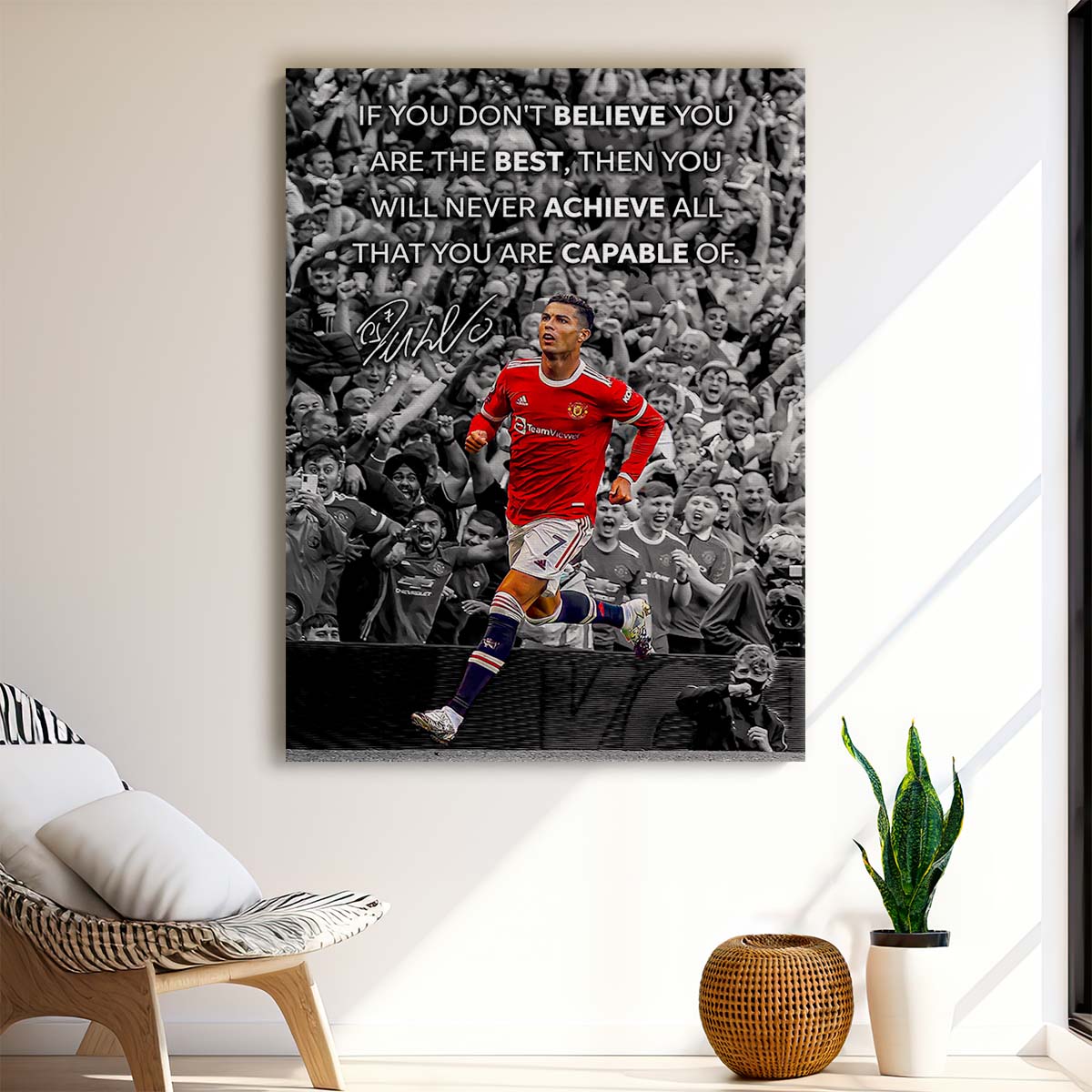 Ronaldo Believe in Yourself Wall Art by Luxuriance Designs. Made in USA.