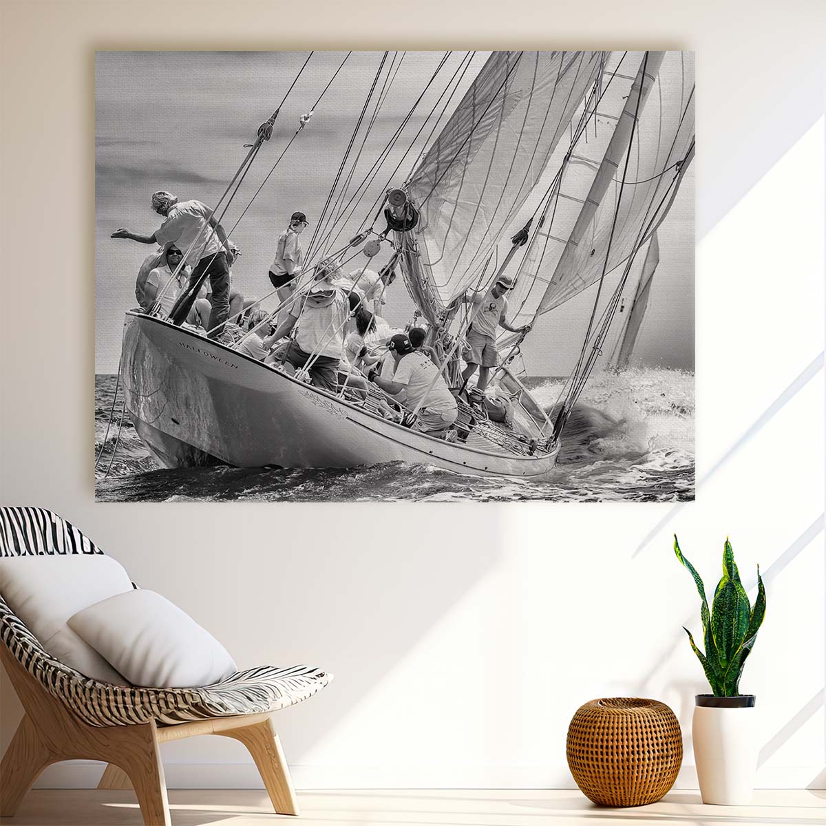 Antibes Maritime Race Monochrome Sailing Photography Wall Art