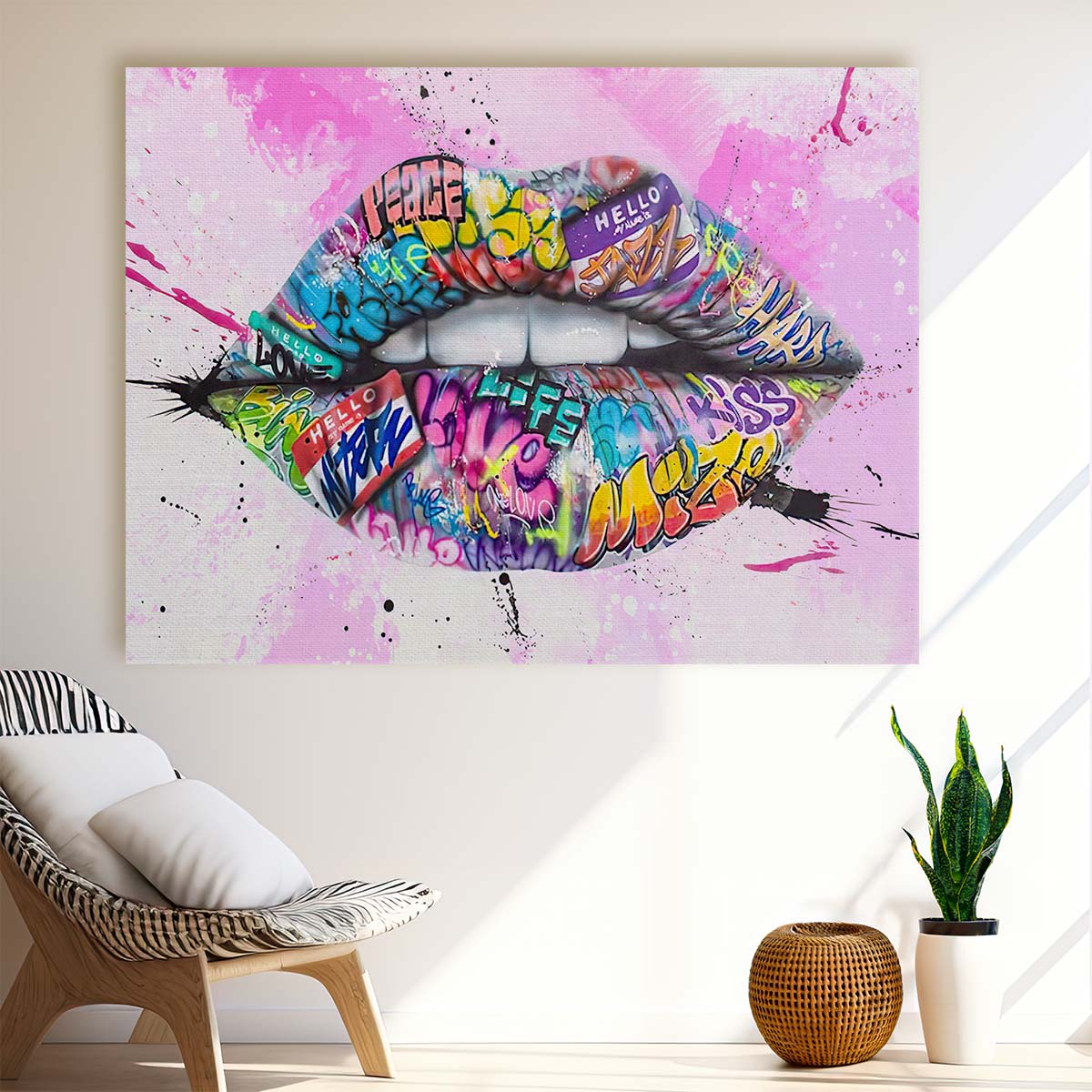 Sexy Graffiti Lips Wall Art by Luxuriance Designs. Made in USA.