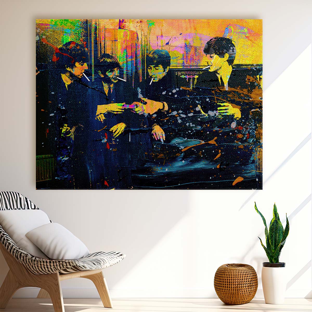 Smoking Beatles Graffiti Wall Art by Luxuriance Designs. Made in USA.