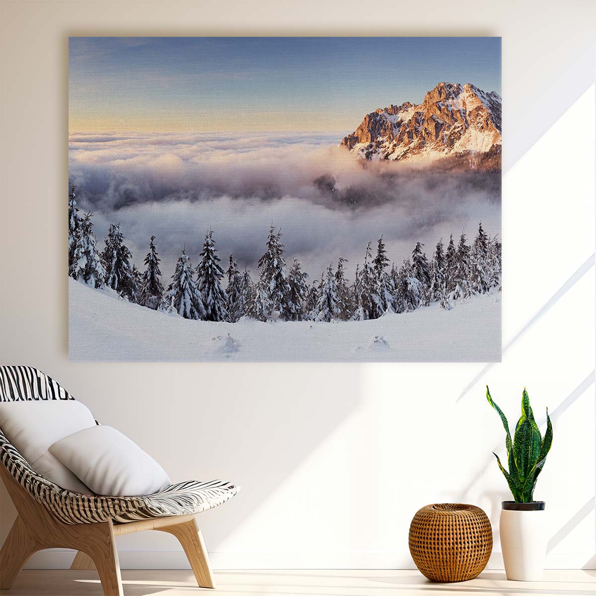 Majestic Mala Fatra Snow Peaks Panoramic Wall Art by Luxuriance Designs. Made in USA.
