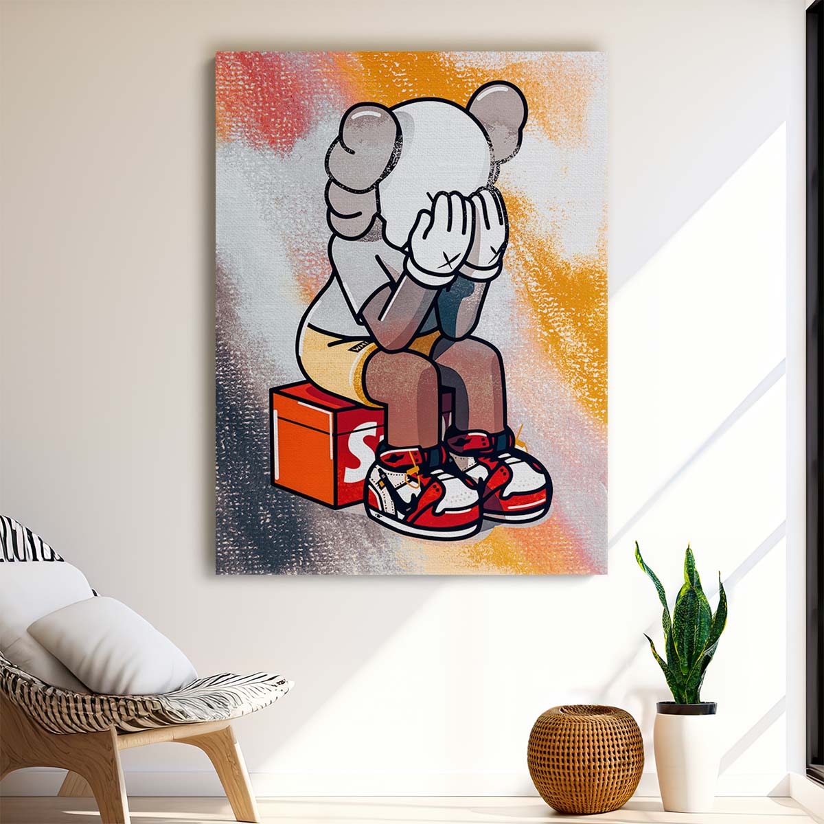 Supreme Kaws Cartoon Wall Art by Luxuriance Designs. Made in USA.