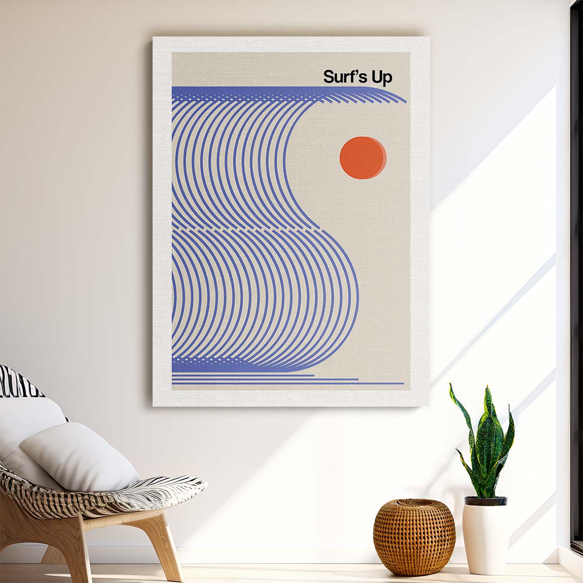 Surf's Up Typography Illustration Wall Art by Frances Collett by Luxuriance Designs, made in USA