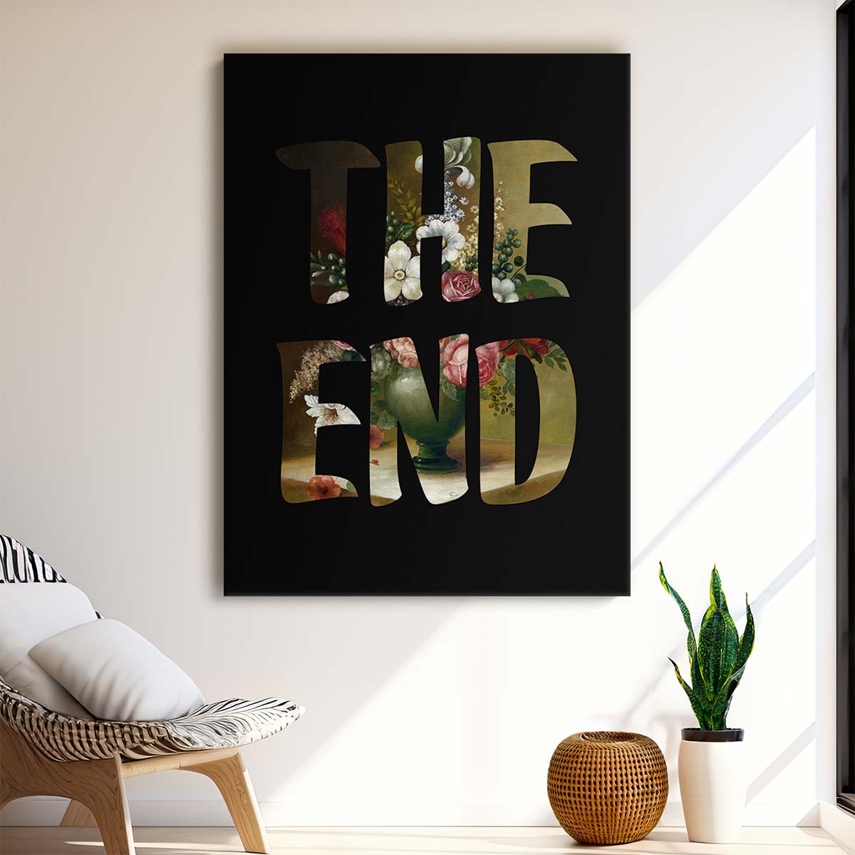 THE END Floral Dark Oil Painting Illustration by Famous When Dead by Luxuriance Designs, made in USA
