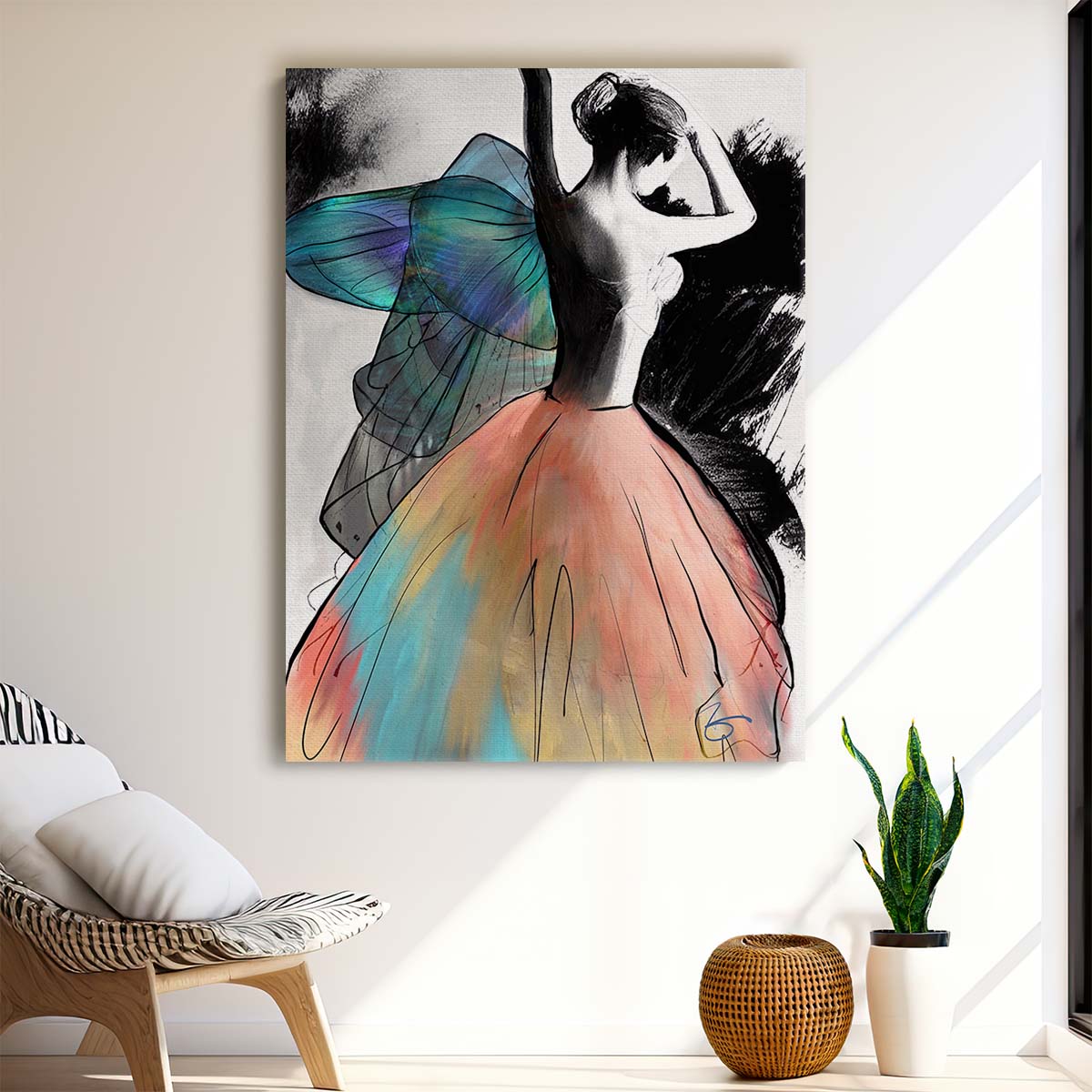 Colorful Fashion Dancer Illustration Wall Art by Ruth Day by Luxuriance Designs, made in USA