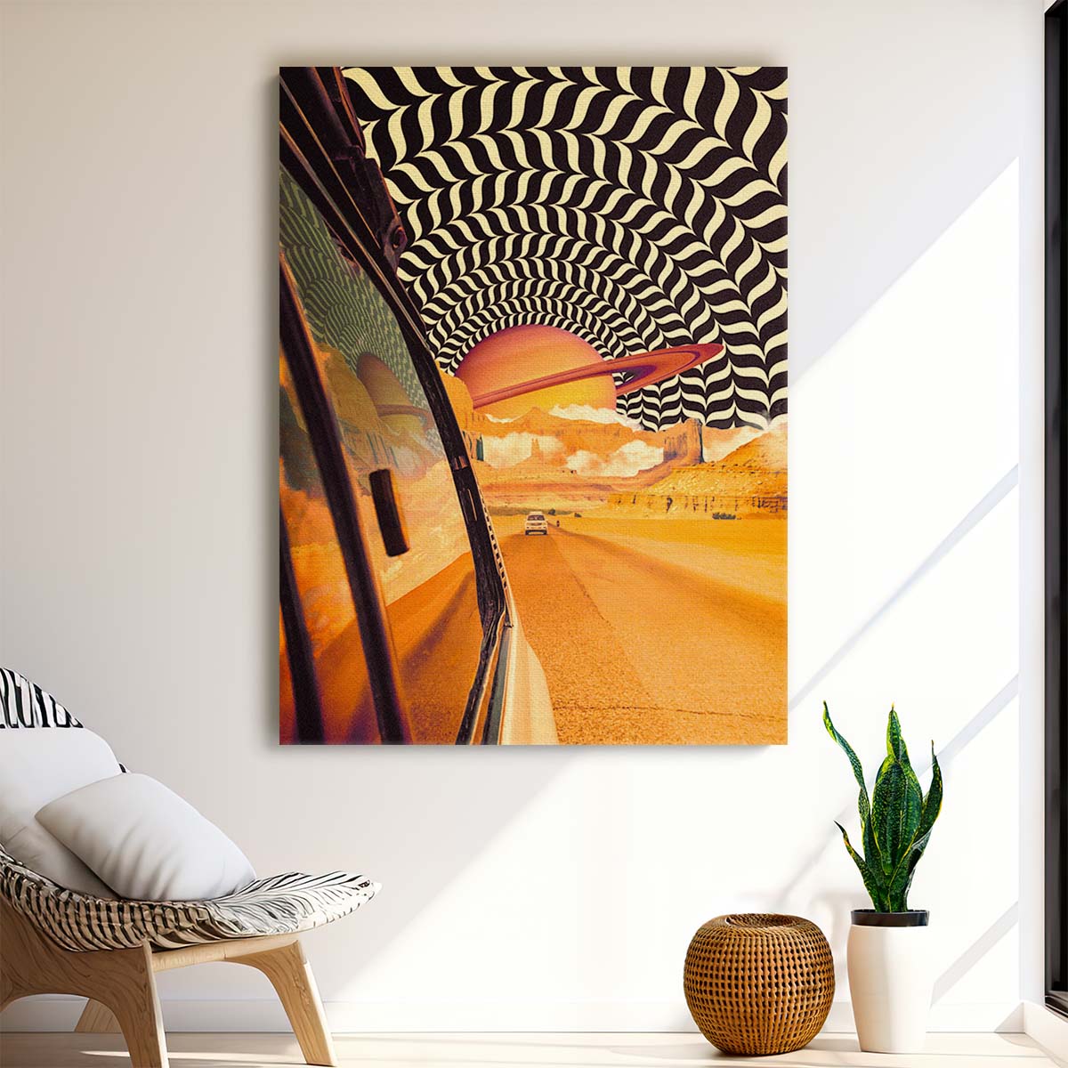 Psychedelic Road Trip II Vintage Saturn Collage Art by Taudalpoi by Luxuriance Designs, made in USA