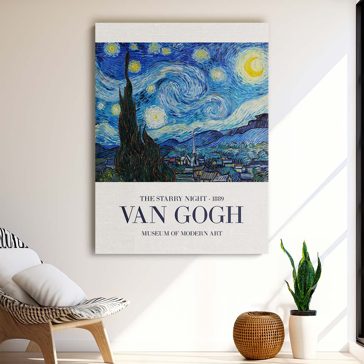 Vincent Van Gogh Starry Night Acrylic Oil Painting Poster by Luxuriance Designs, made in USA