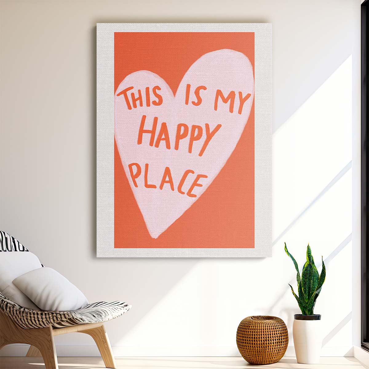 Inspirational Quote Illustration Wall Art 'My Happy Place' by Luxuriance Designs, made in USA