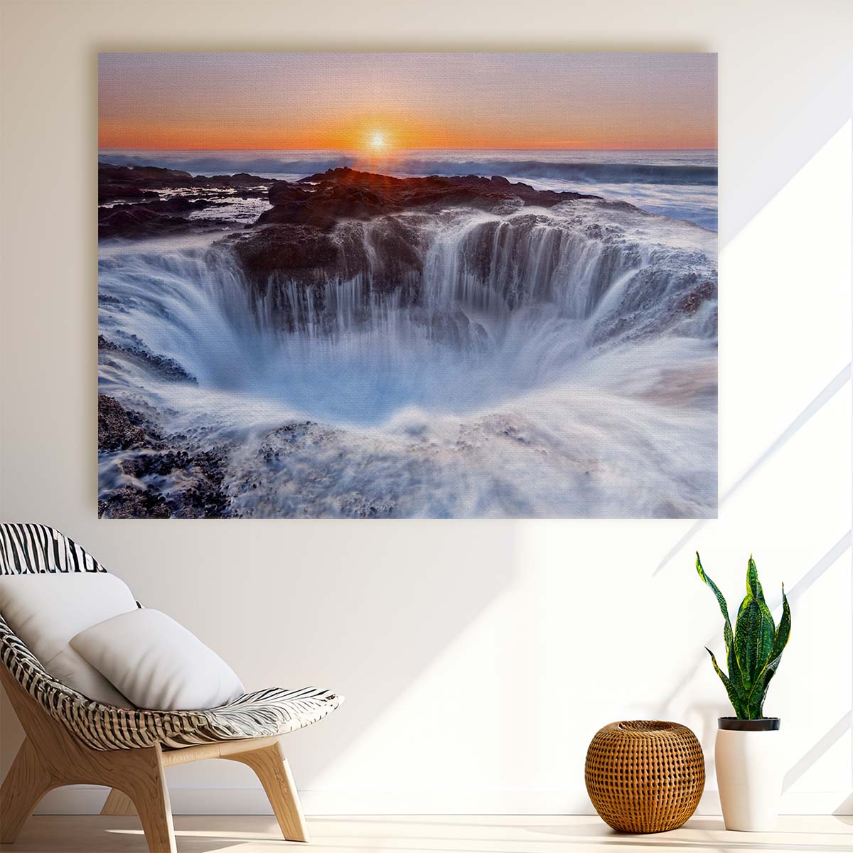 Thor's Well Oregon Silky Sunset Seascape Photography Wall Art