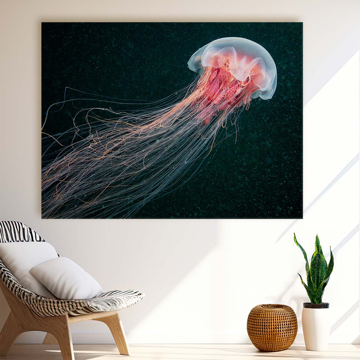 Colorful Deep Sea Jellyfish Universe Wall Art by Luxuriance Designs. Made in USA.