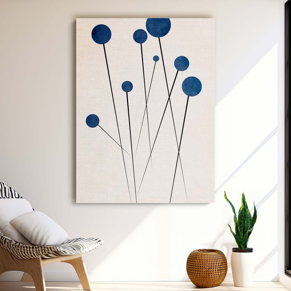 Kubistika's Bright Blueberry Illustration Art on White Background by Luxuriance Designs, made in USA