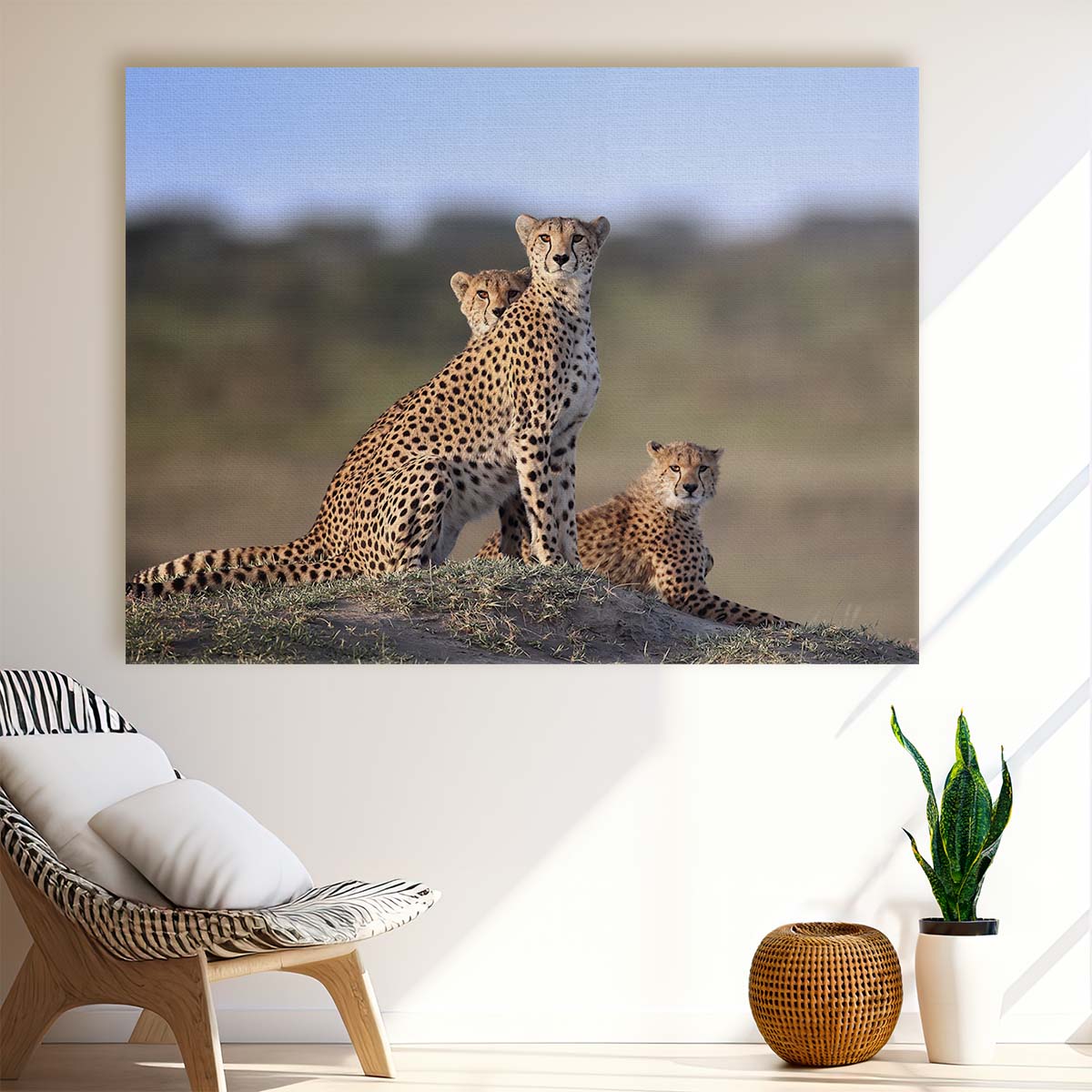 Savannah Cheetah Family Love & Protection Wall Art by Luxuriance Designs. Made in USA.