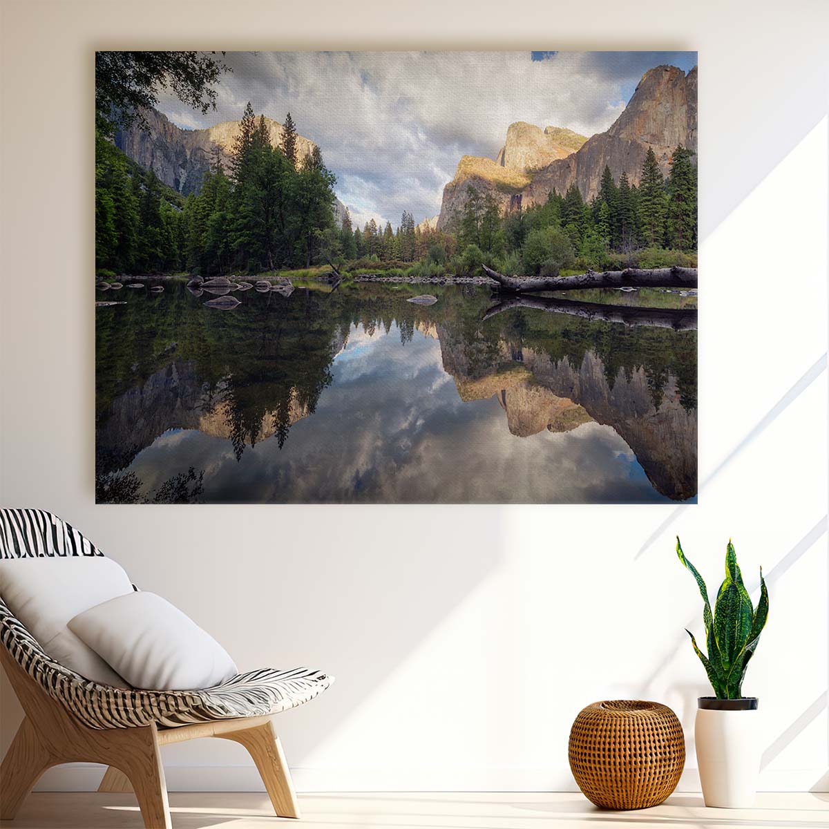 Yosemite Valley Sunrise Reflection Wall Art by Luxuriance Designs. Made in USA.
