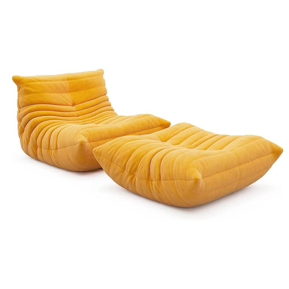 Luxuriance Designs - Ligne Roset Togo Sofa with Ottoman Replica by Michel Ducaroy - Suede Yellow - Review