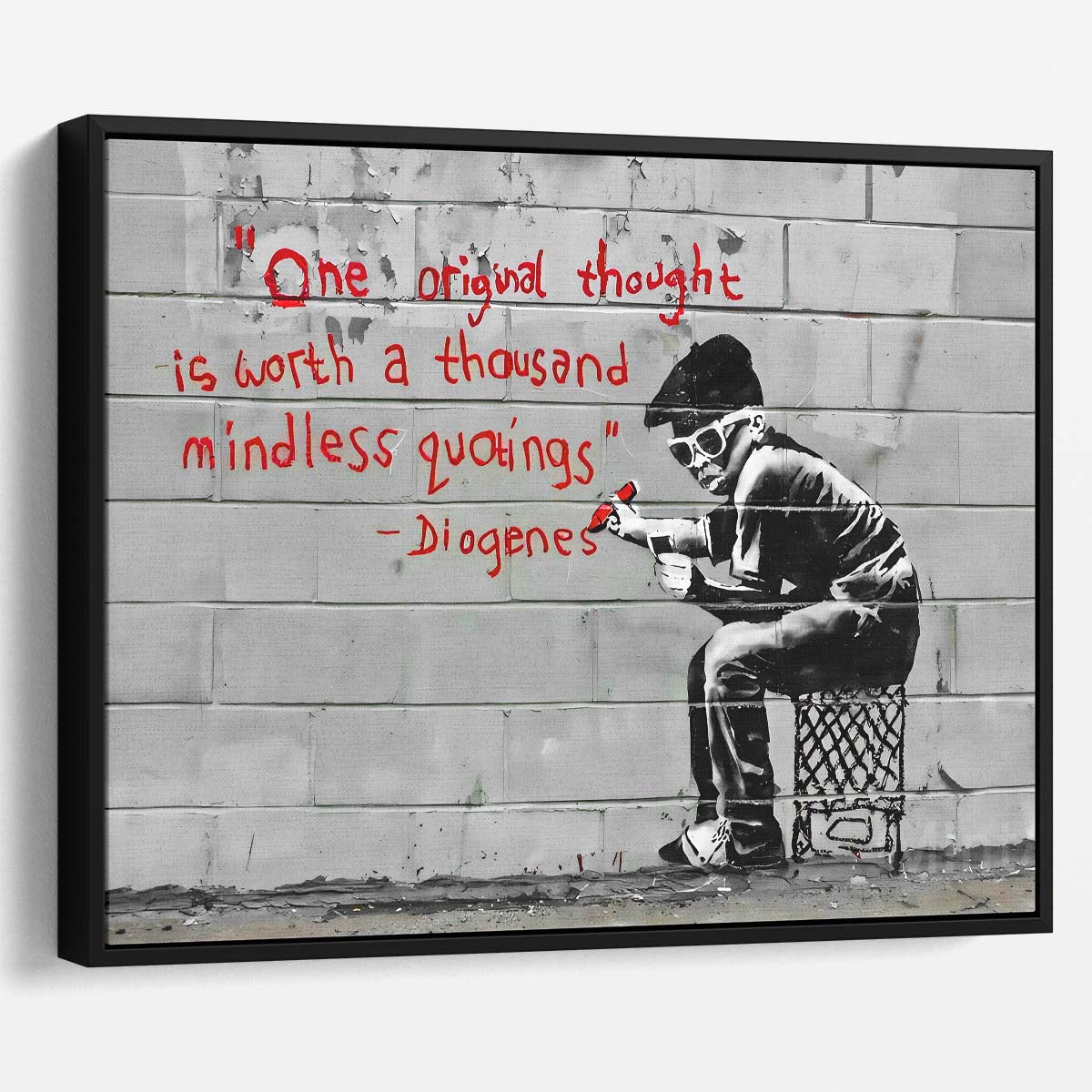 Banksy One Original Thought Wall Art by Luxuriance Designs. Made in USA.