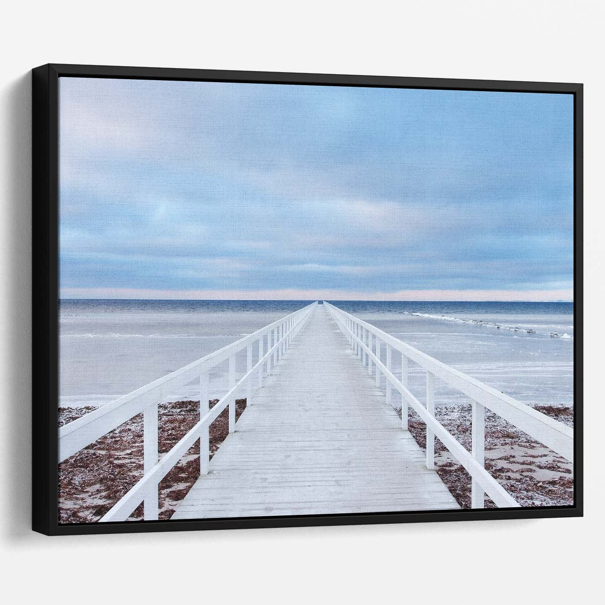 Malmo Pier Seascape Coastal Bridge Wall Art by Luxuriance Designs. Made in USA.