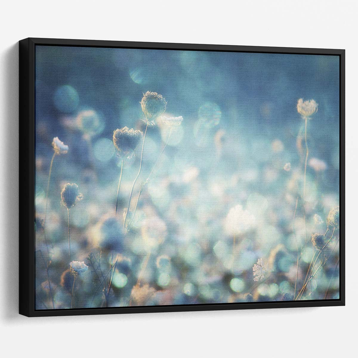 Turquoise Pastel Macro Dandelion Flora Wall Art by Luxuriance Designs. Made in USA.