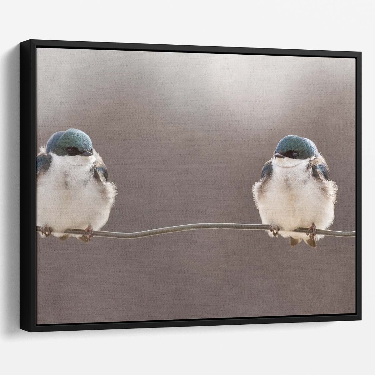 Frosty Dawn Birds on Wire Winter Wall Art by Luxuriance Designs. Made in USA.