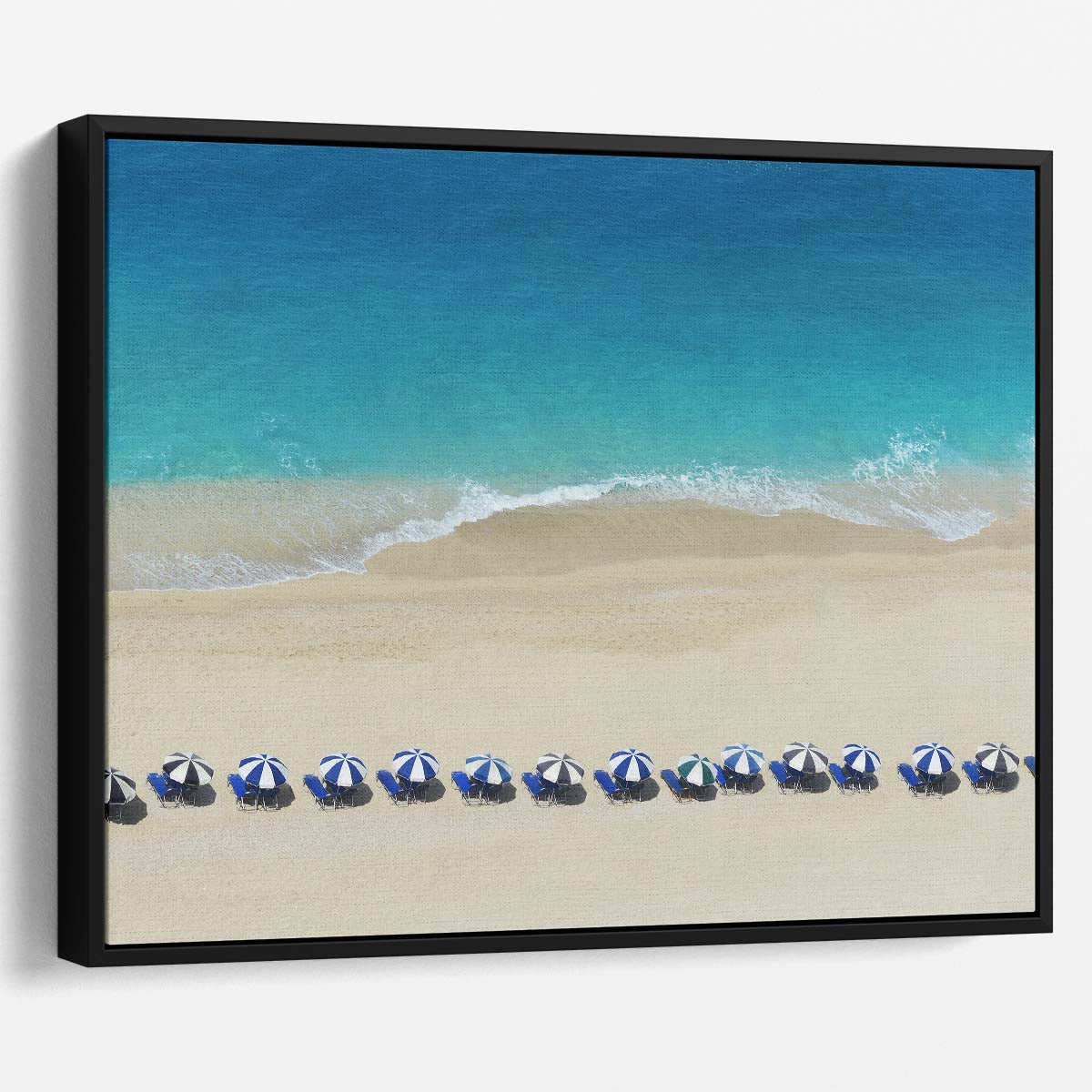 Turquoise Coastline Paradise Aerial View Wall Art by Luxuriance Designs. Made in USA.