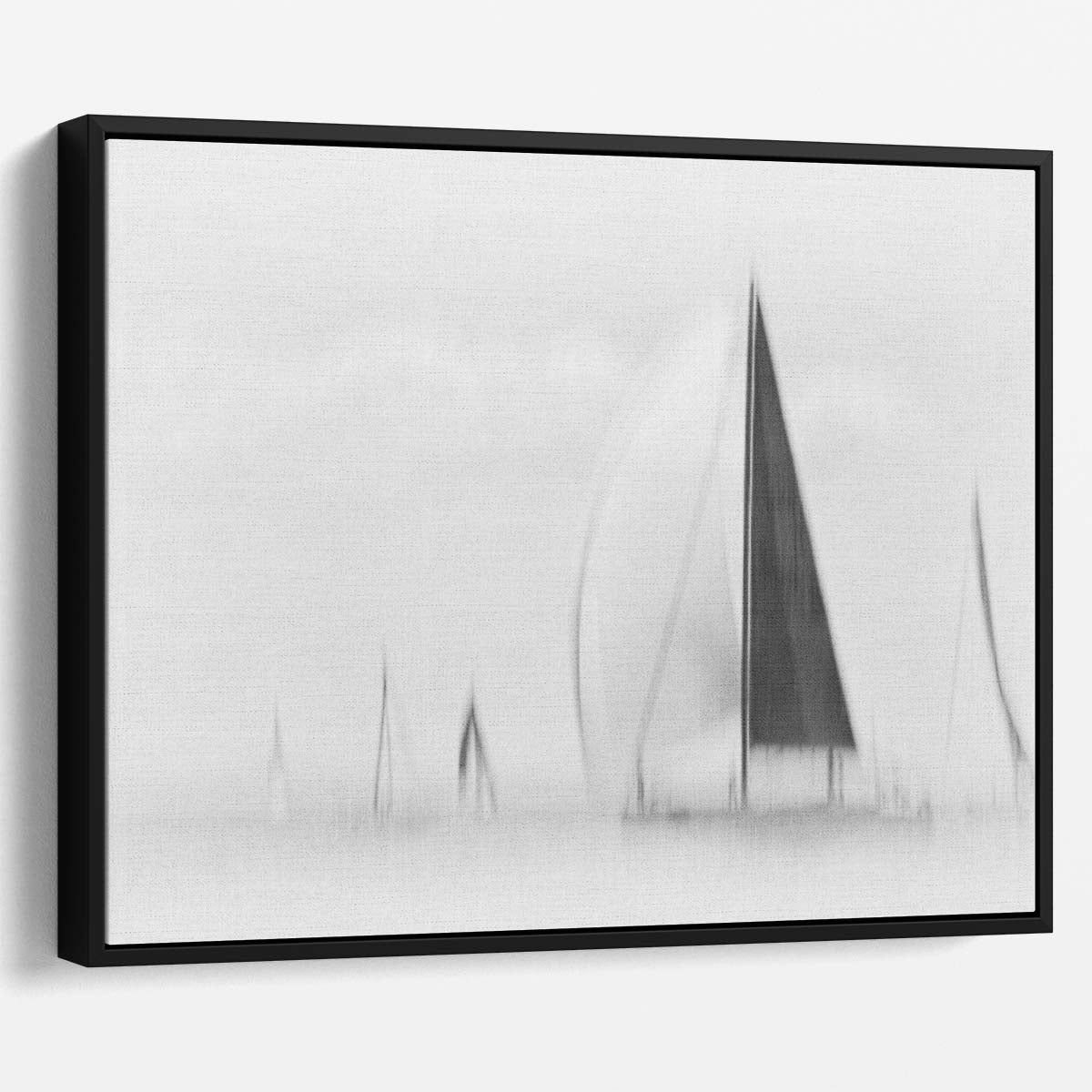 Abstract Nautical Seascape Sailboat Monochrome Wall Art by Luxuriance Designs. Made in USA.